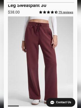 Women's Crz Yoga Wide Leg Sweatpants - Burgundy